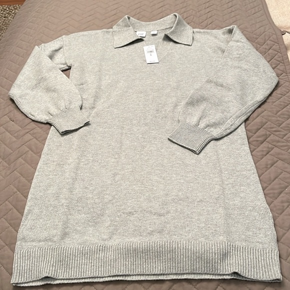 GAP Kids Gray Collared Sweater Dress/ NWT/MED - Picture 5 of 12